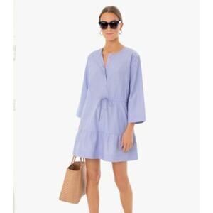 Pomander Place Women's Chambray Lucy Mini Tiered Dress Blue Size M Preppy
